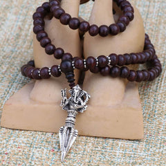 Lord Ganesha Rose Wood Mala