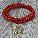 Seven Chakra Carnelian Stone Japa Mala